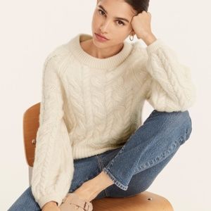 J CrewCashmere Cableknit Sweater, M